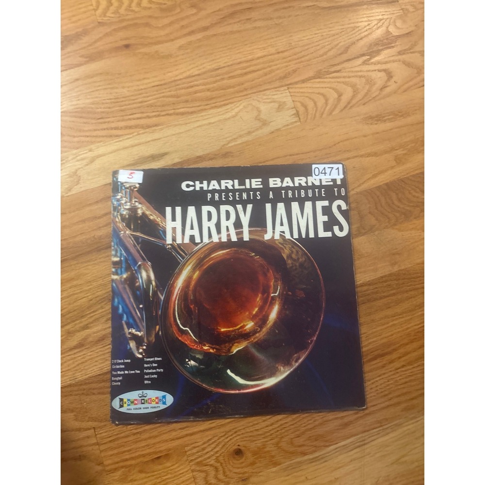 Crown Records Charlie Barnet Tribute To Harry James LP 12" Red Vinyl Good Jazz
